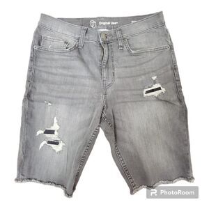 Original Use Skinny Jean Short Ripped Distressed Denim Gray Wash Men's Size 30